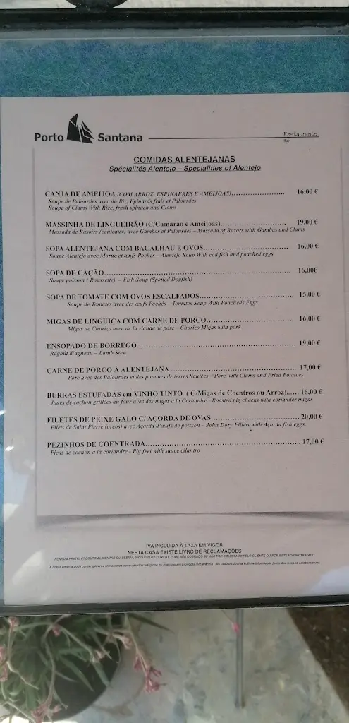 Menu_Porto Santana_Alcácer do Sal_immagine_2
