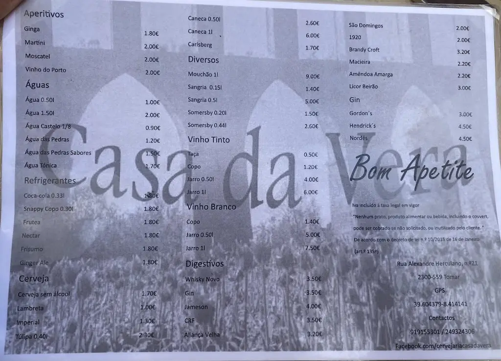 Menu_Veras' House Restaurant_Tomar_immagine_2