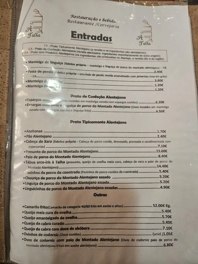 Menu_A Talha De Azeite_Grândola_immagine_3