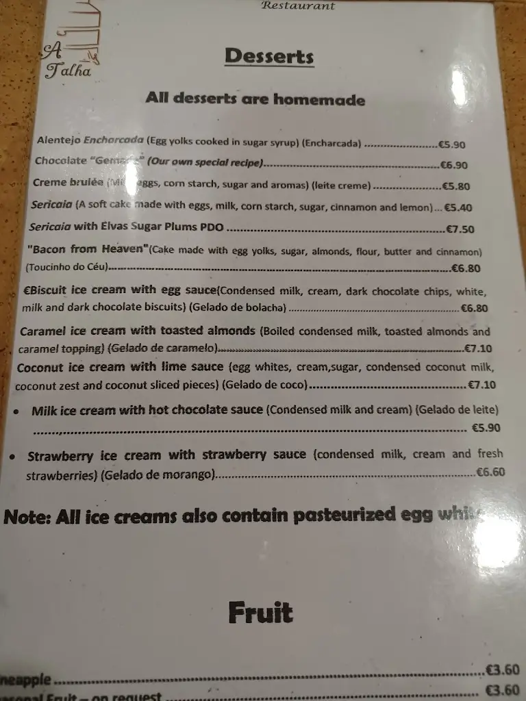 Menu_A Talha De Azeite_Grândola_immagine_4