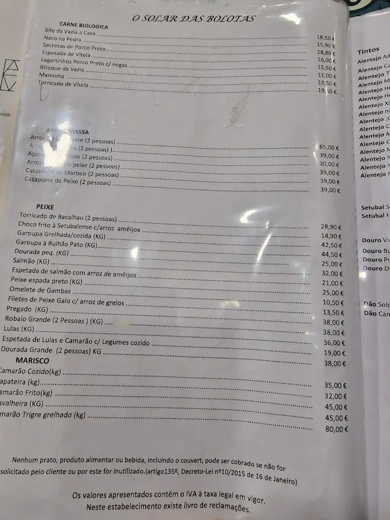 Menu_Solar das Bolotas_Grândola_immagine_4