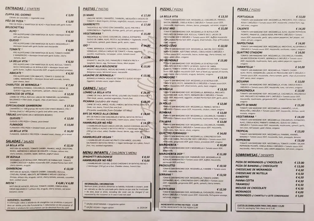 Menu_La Bella Vita_Porto Covo_image_1