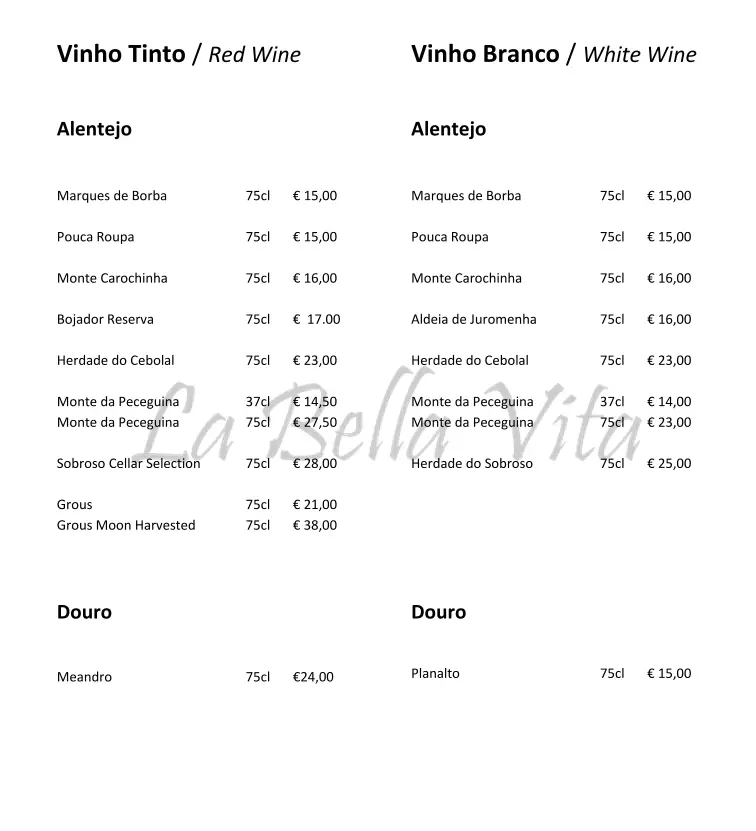 Menu_La Bella Vita_Porto Covo_image_4