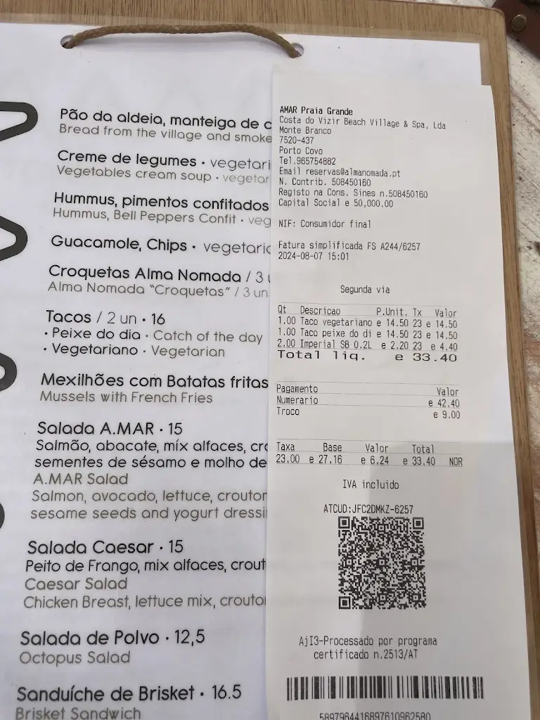 Menu_AMAR • Praia Grande • Porto Covo_Porto Covo_image_2