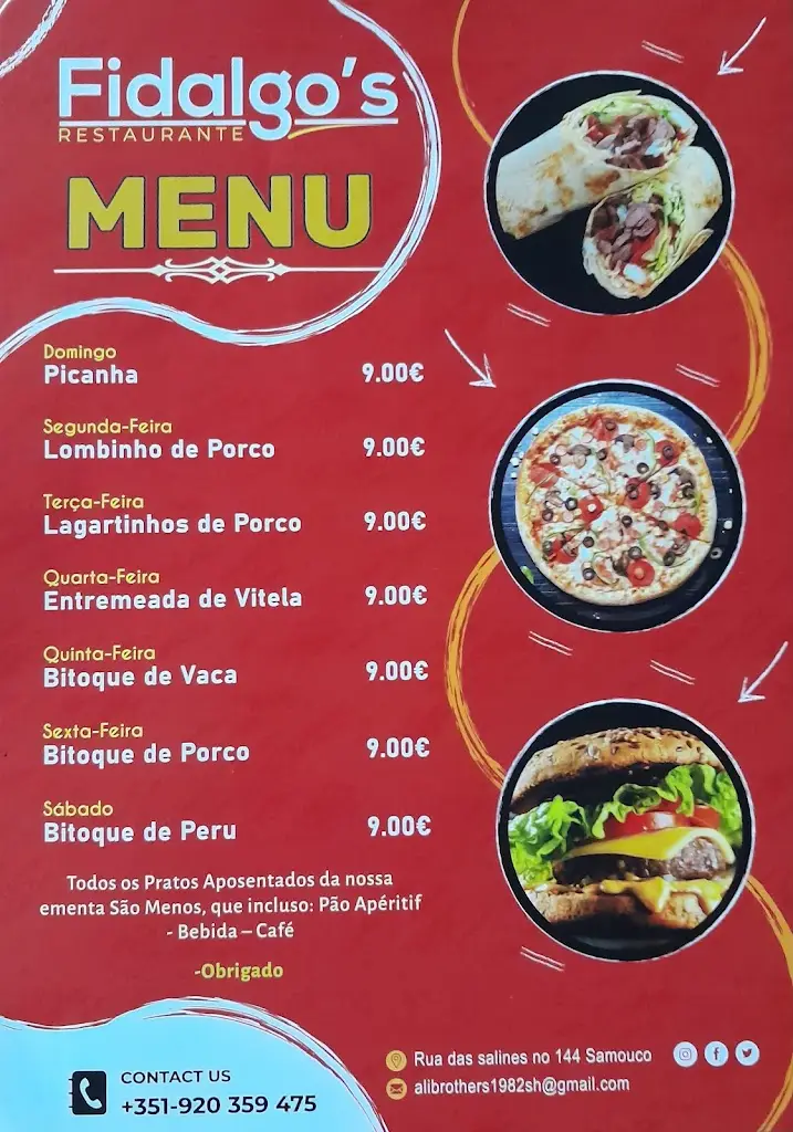 Menu_FIDALGOS RESTAURANT_Samouco_immagine_1