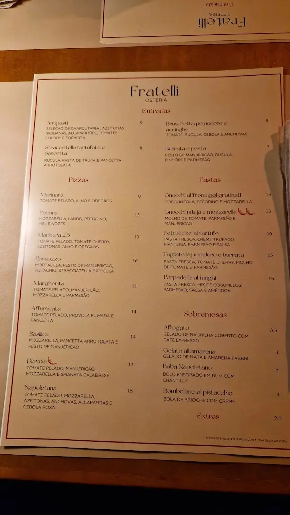 Menu_Fratelli Osteria_Santo António da Charneca_image_1