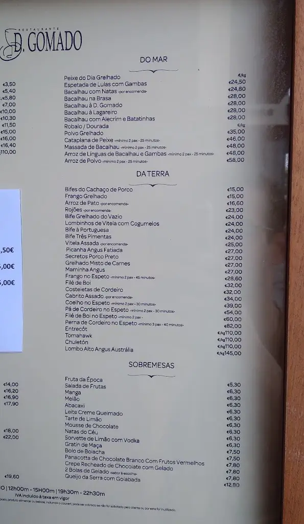 Menu_Restaurante D. Gomado_Oliveira de Azemeis_immagine_1