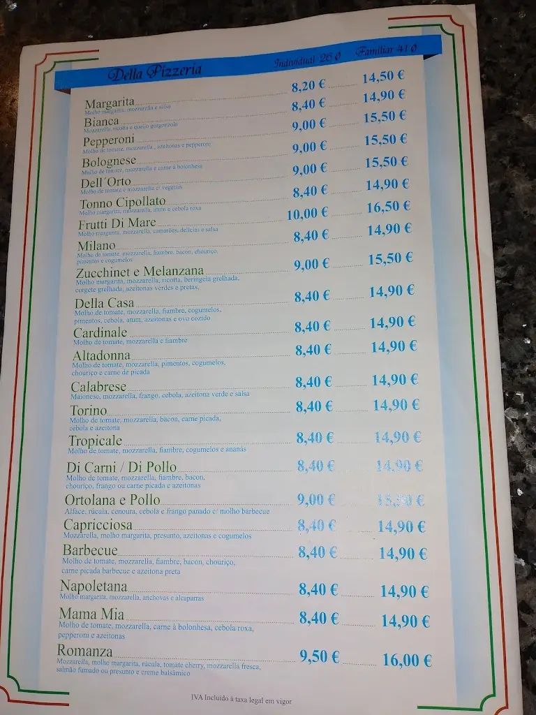 Menu_Romanza Restaurante Pizzaria ( Arcos Valdevez)_Arcos de Valdevez_immagine_1