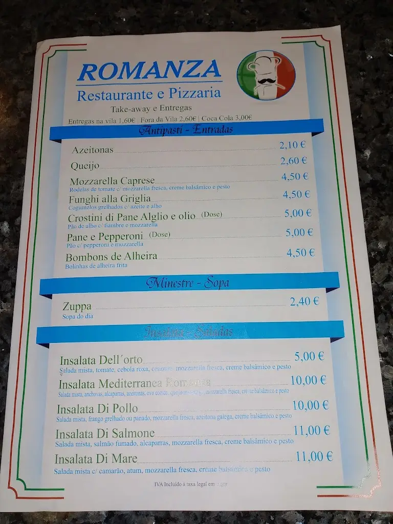 Menu_Romanza Restaurante Pizzaria ( Arcos Valdevez)_Arcos de Valdevez_immagine_4