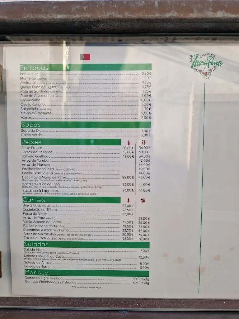 Menu_Casa de Pasto Maria de Perre_Viana do Castelo_immagine_1