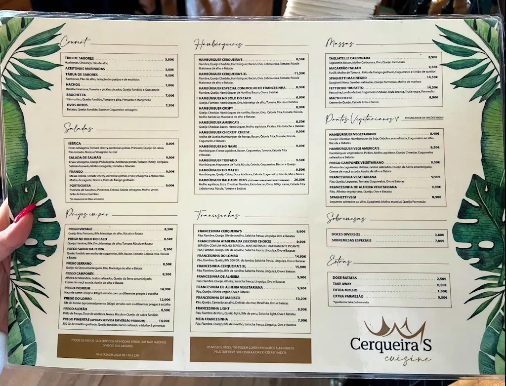 Menu_Cerqueira’s Lounge & Restaurant_Viana do Castelo_imagen_1