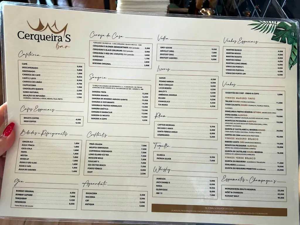 Menu_Cerqueira’s Lounge & Restaurant_Viana do Castelo_imagen_2
