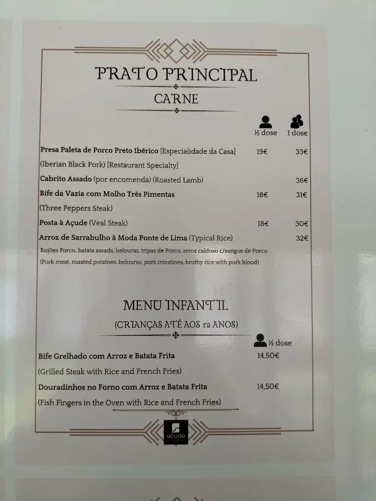 Menu_Restaurante Açude, Ponte de Lima_Ponte de Lima_immagine_2