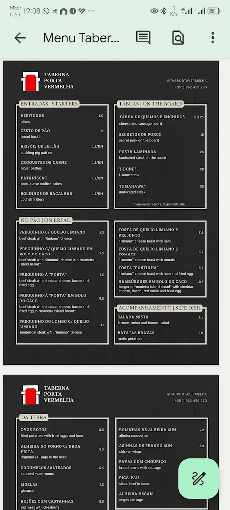 Menu_Taberna Porta Vermelha_Ponte de Lima_image_2