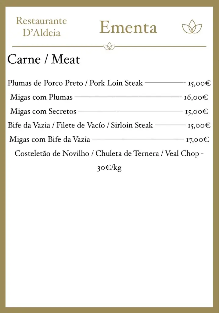 Menu_Restaurante D'Aldeia_Aldeia Nova de São Bento_image_3