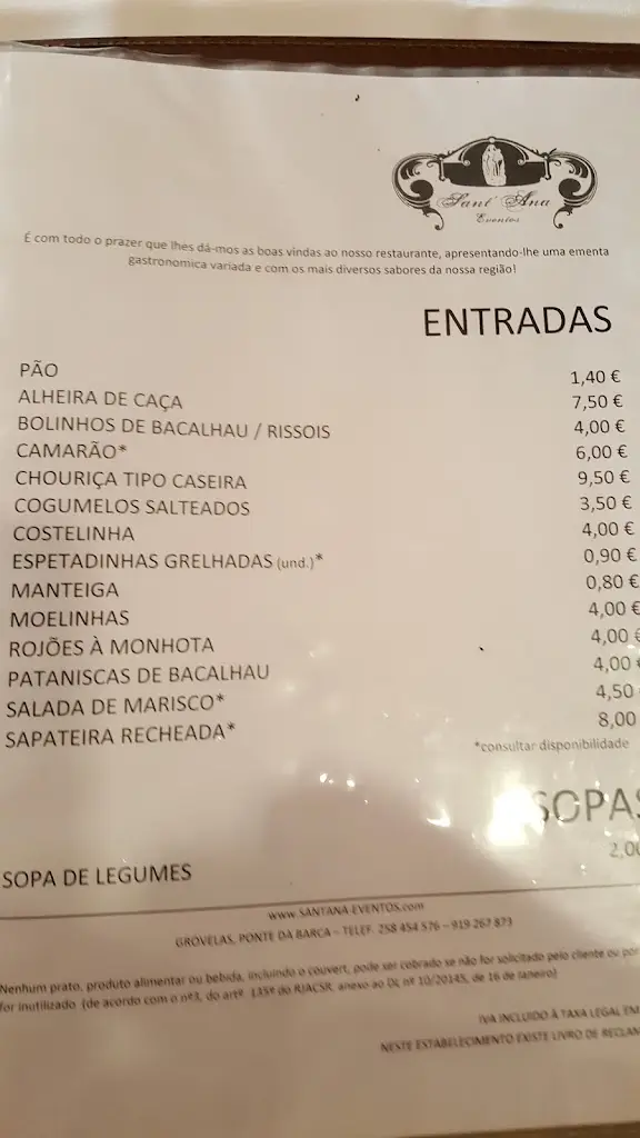 Menu_Restaurante Sant'Ana_Ponte da Barca_imagen_4
