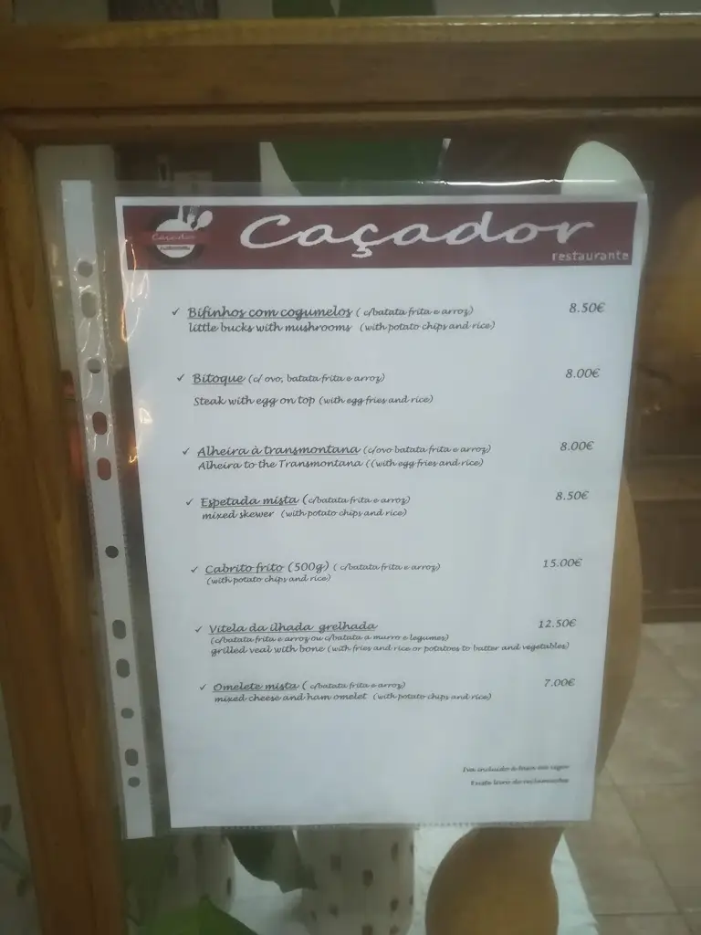 Menu_Restaurante O Caçador_Boticas_immagine_1