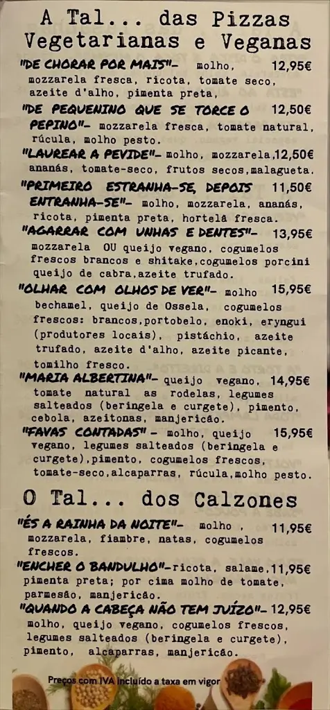 Menu_A Tal da Pizza_São João da Madeira_immagine_3