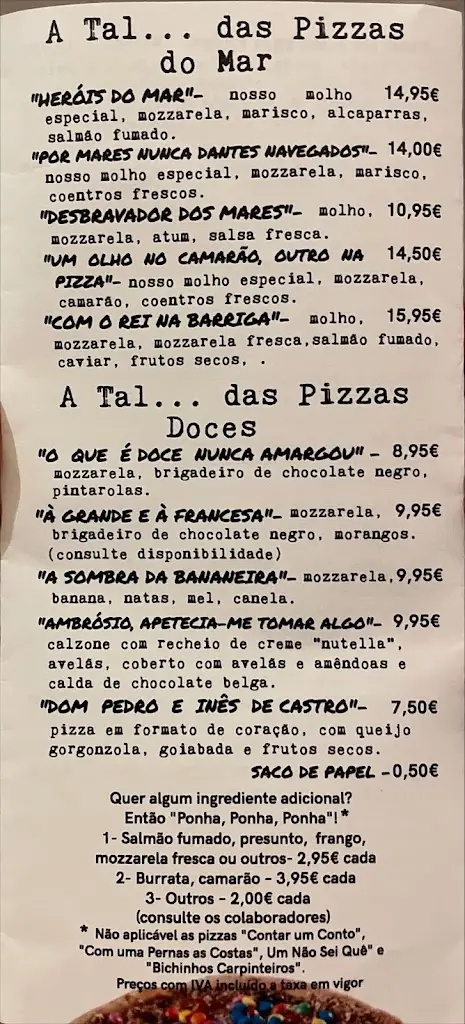 Menu_A Tal da Pizza_São João da Madeira_immagine_4