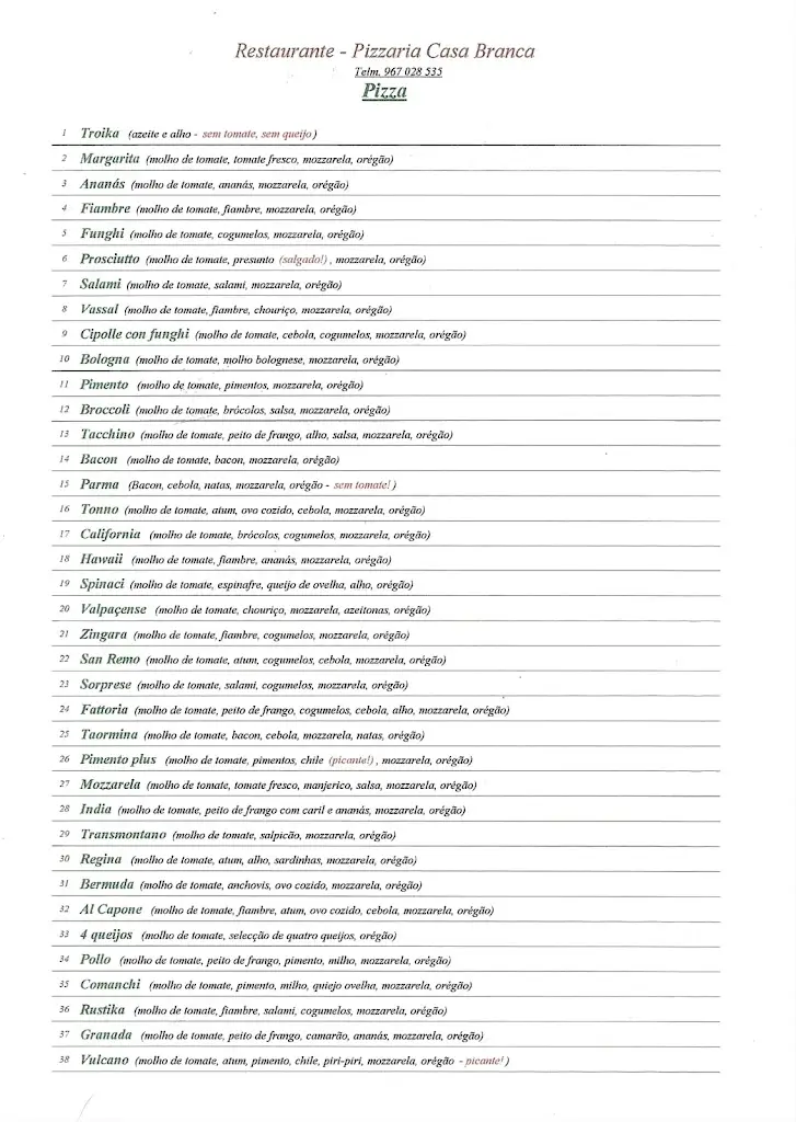 Menu_Pizzaria Casa Branca_Valpaços_immagine_1