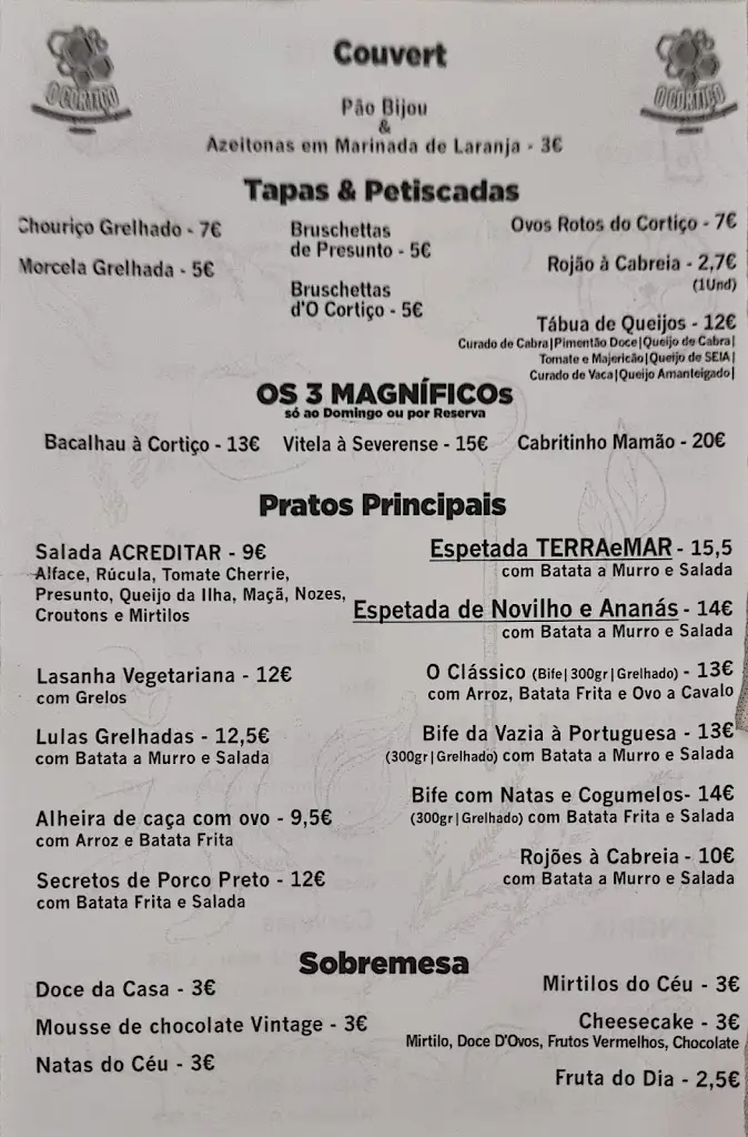 Menu_Restaurante O Cortiço_Sever do Vouga_immagine_1