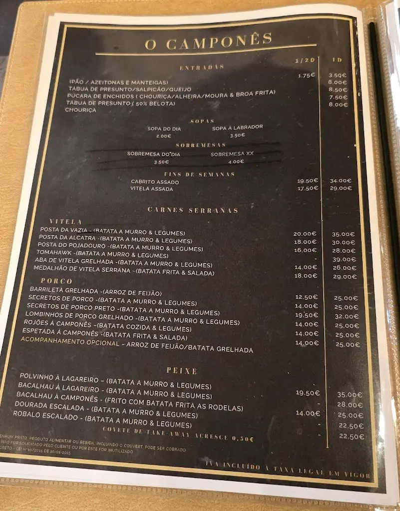 Menü_O Camponês_São Pedro do Sul_Bild_1