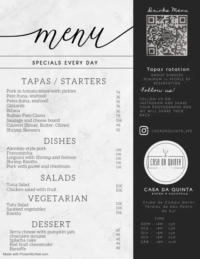 Menu_Casa da Quinta Restaurante Bistrô & Cocktail Bar_São Pedro do Sul_image_1
