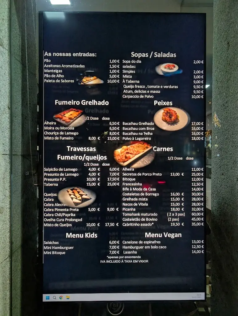 Menu_A Taberna do Porfírio_Lamego_image_1