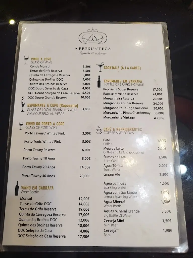 Menu_A Presunteca de Lamego_Lamego_immagine_2