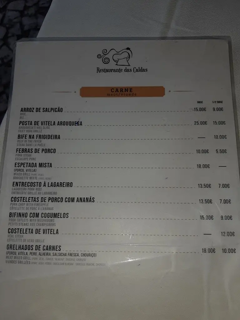 Menu_Restaurante Das Caldas_Resende_immagine_1