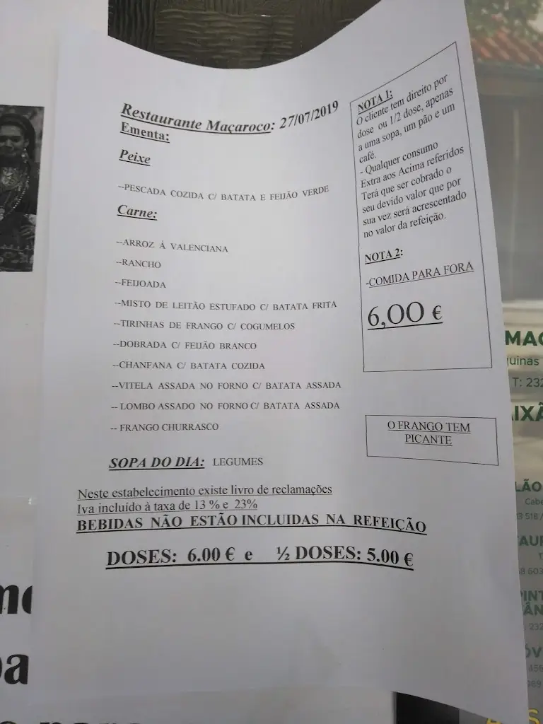 Menu_Restaurante Casa Maçaroco_Tondela_immagine_2