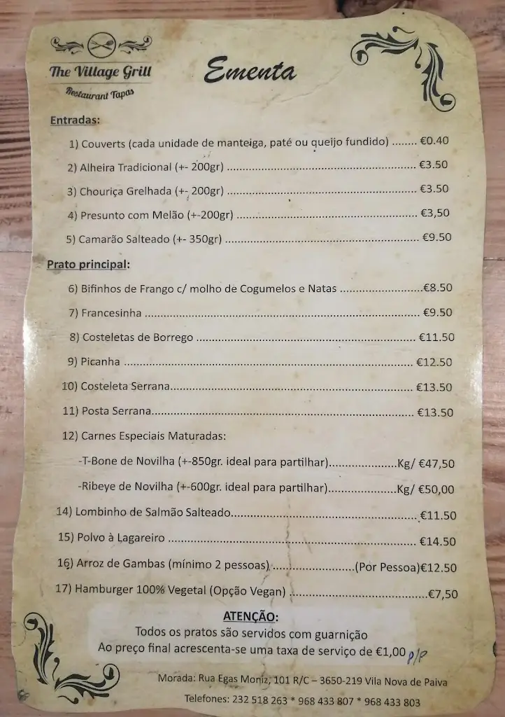 Menu_The Village Grill_Vila Nova de Paiva_image_3