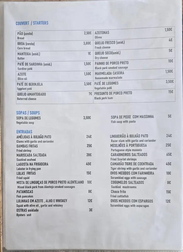 Menu_Restaurante São João_São João_immagine_1