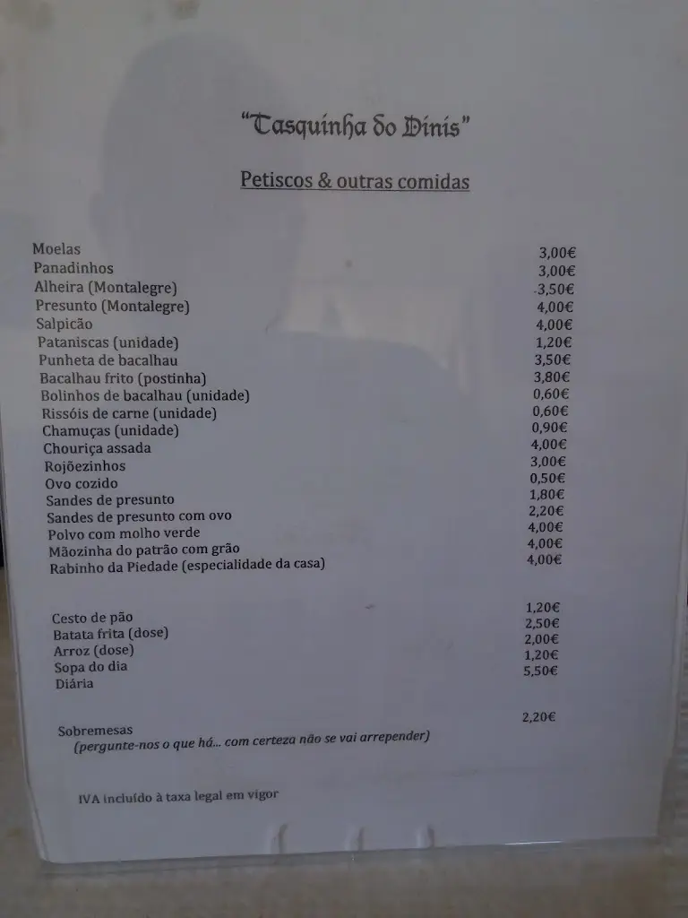 Menu_Tasquinha Do Dinis_Vila Chã_imagen_1