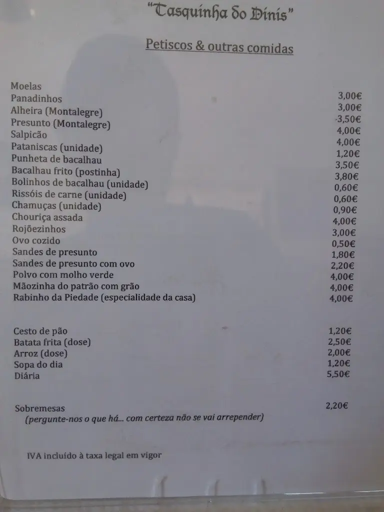 Menu_Tasquinha Do Dinis_Vila Chã_imagen_2