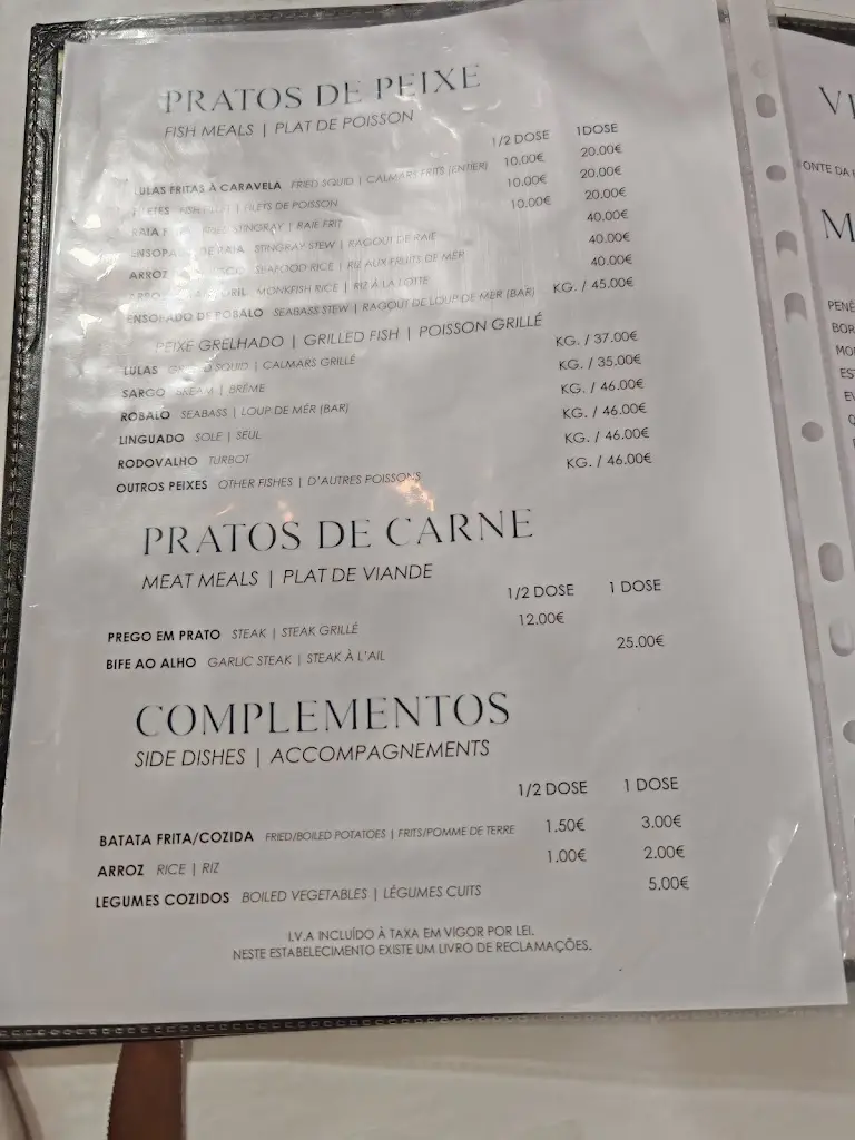 Menu_Rest.caravela_Vila Chã_immagine_1