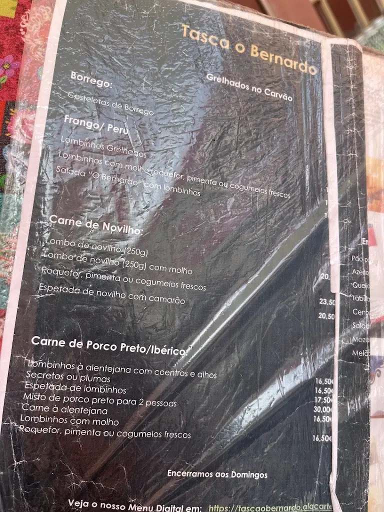 Menu_Restaurante Tasca o Bernardo_Boavista dos Pinheiros_imagen_3