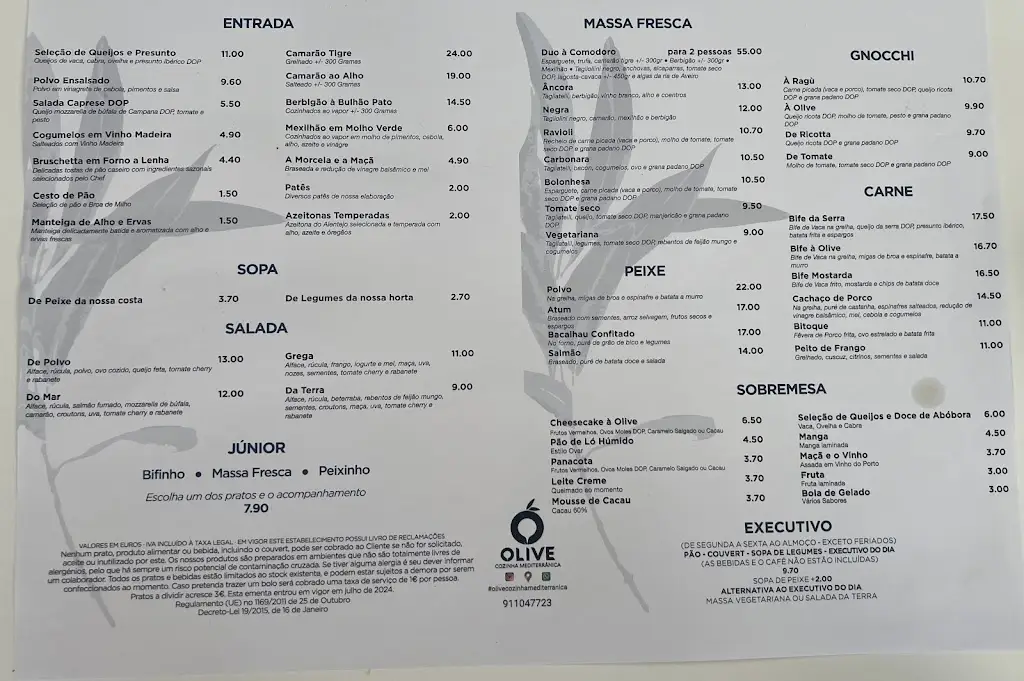 Menu_OLIVE - Cozinha Mediterrânica_Vagos_immagine_1