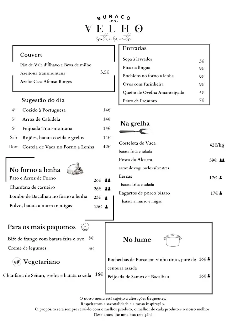 Menu_Restaurante Buraco do Velho_Vagos_immagine_1