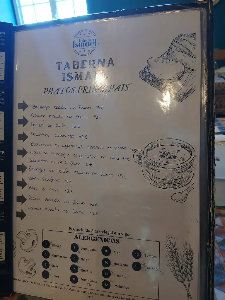 Menu_Taberna Ismael_Aljustrel_immagine_3