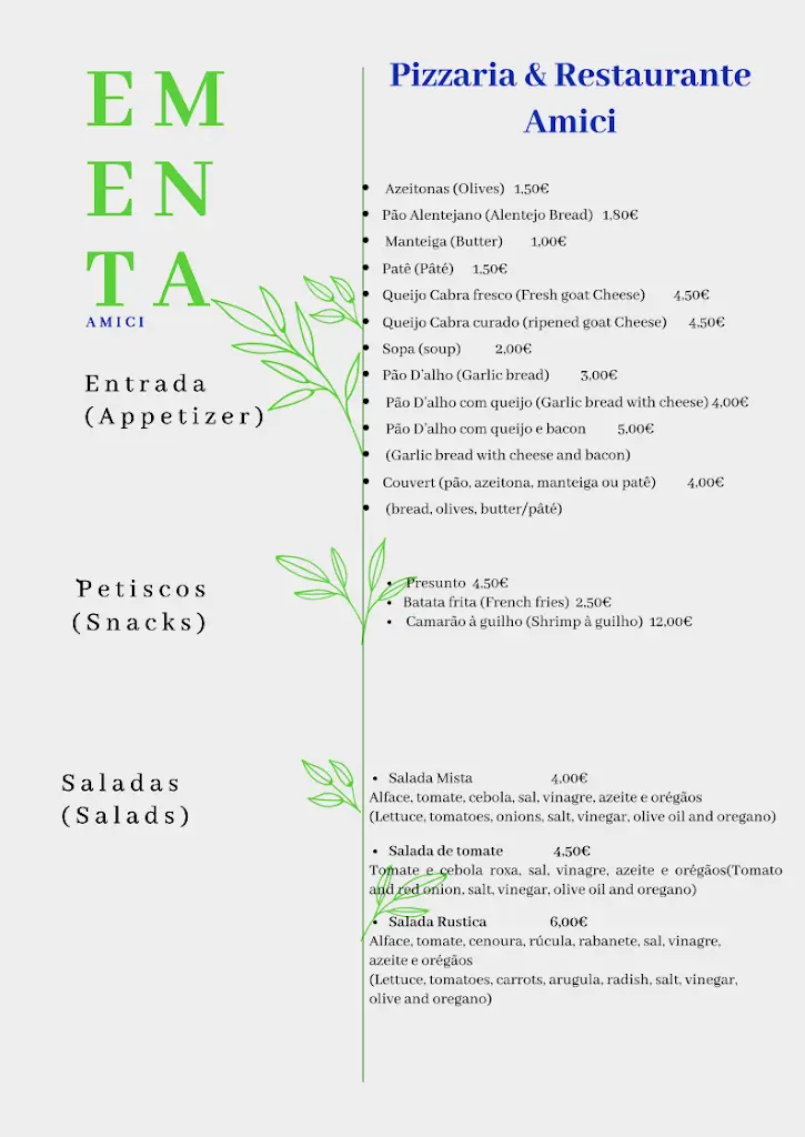 Menu_Pizzaria & Restaurante Amici_Aljustrel_immagine_1