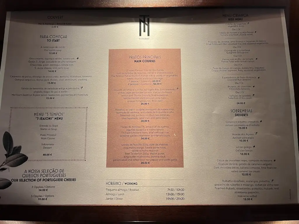 Menu_Restaurante Terra Nostra (Terra Nostra Garden Hotel)_Furnas_immagine_3