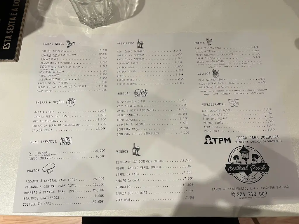 Menu_Central park novo espaço_Valongo_imagen_1