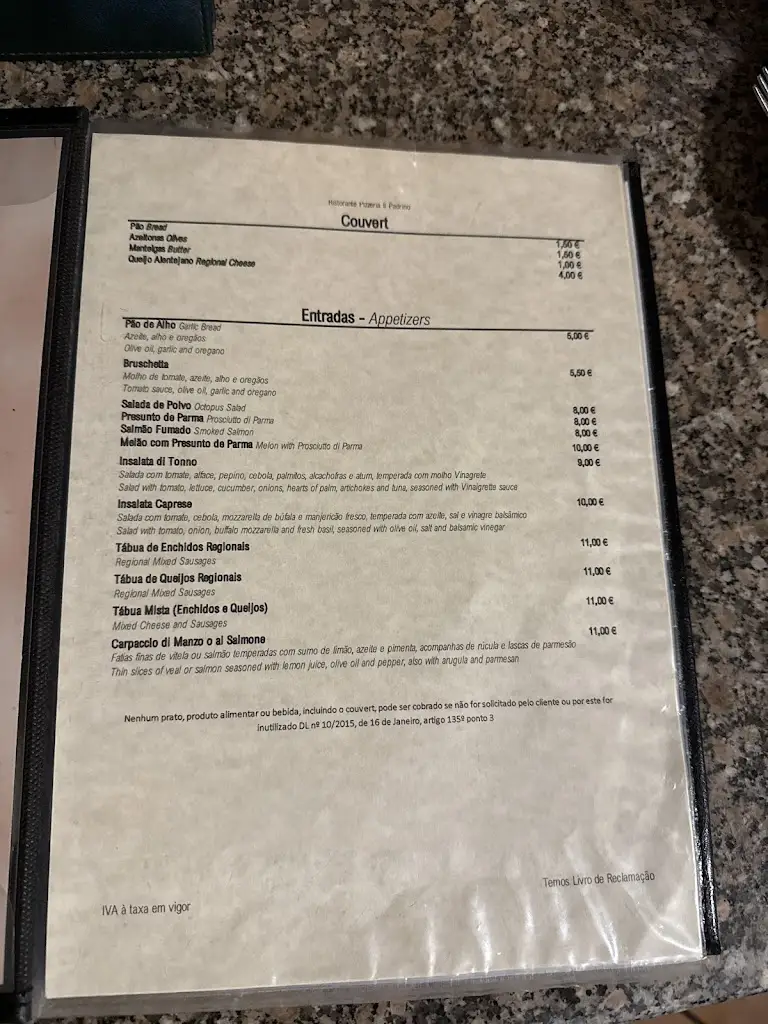 Menu_Pizzeria il Padrino_São Teotónio_immagine_1