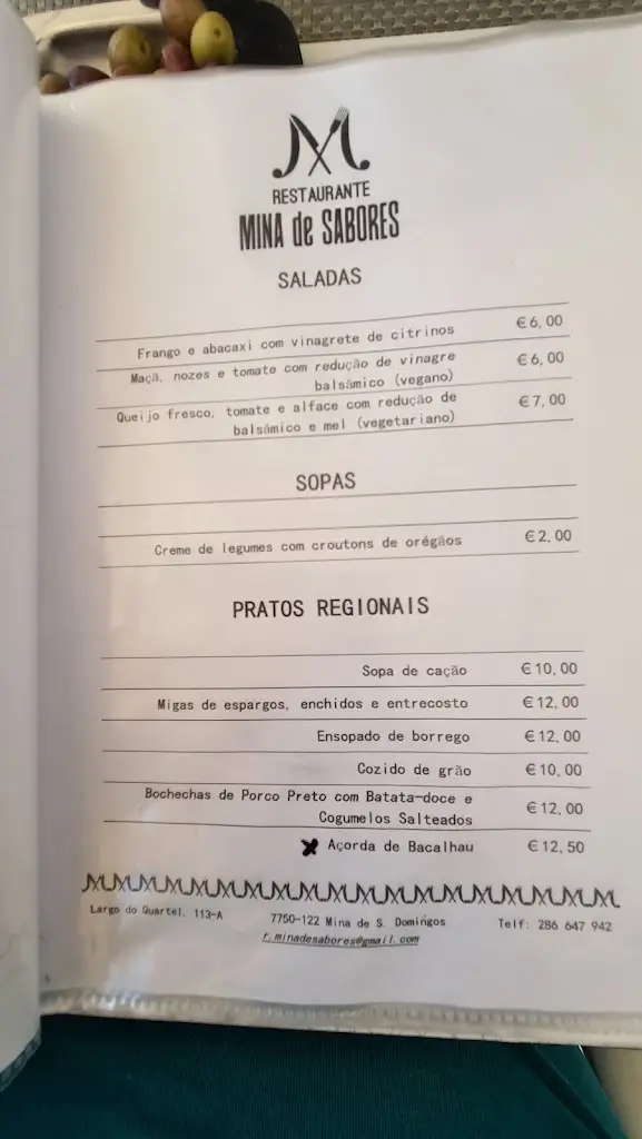 Menu_Mina de Sabores_Minas de São Domingos_imagen_3