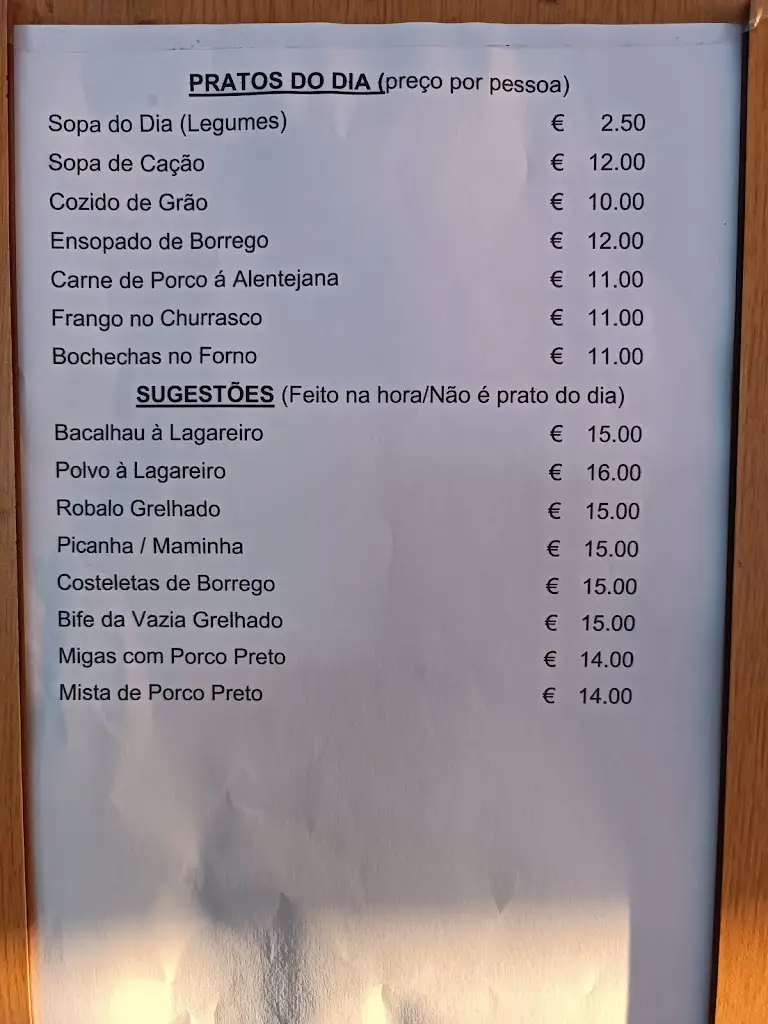 Menu_Restaurante Pizzaria A Paragem_Minas de São Domingos_immagine_1