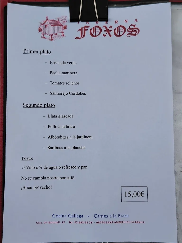 Menu_Restaurant Foxos_Castellbisbal_immagine_1