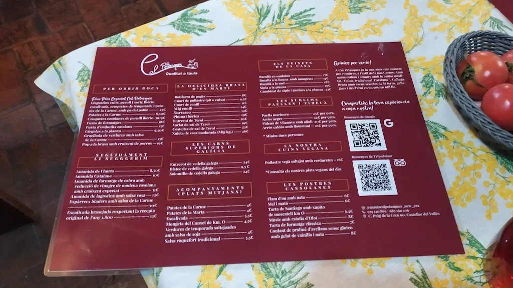 Menu_Restaurant Cal Petasques_Castellar del Vallès_image_1