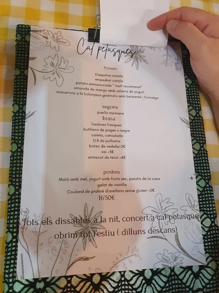 Menu_Restaurant Cal Petasques_Castellar del Vallès_image_2