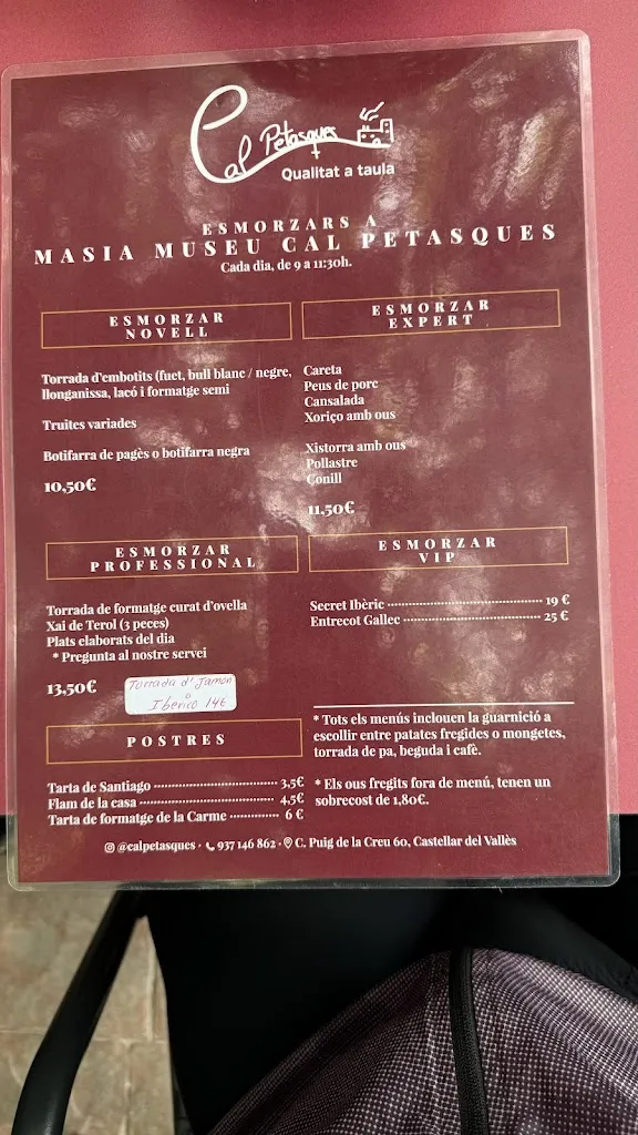 Menu_Restaurant Cal Petasques_Castellar del Vallès_image_4